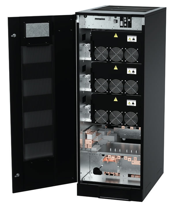 Open server rack showcasing internal components, cooling fans, and circuit board, ideal for data center infrastructure.
